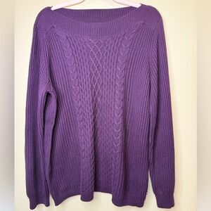 Tommy Hilfiger Purple Cable Knit Women's Sweater